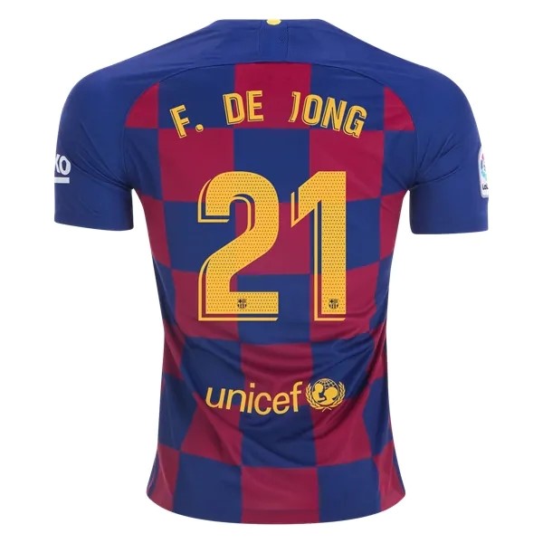 Camiseta Barcelona NO.21 De Jong 1ª 2019/20 Azul Rojo